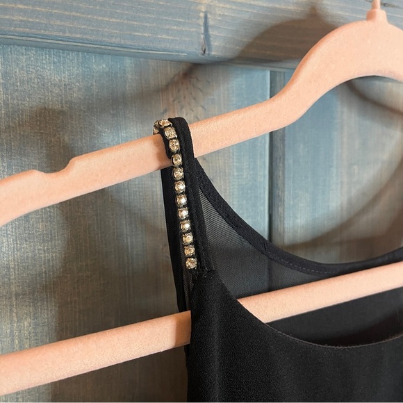 90s Vintage Black Sheath Halter Maxi Dress Size 14 - Picture 3 of 10